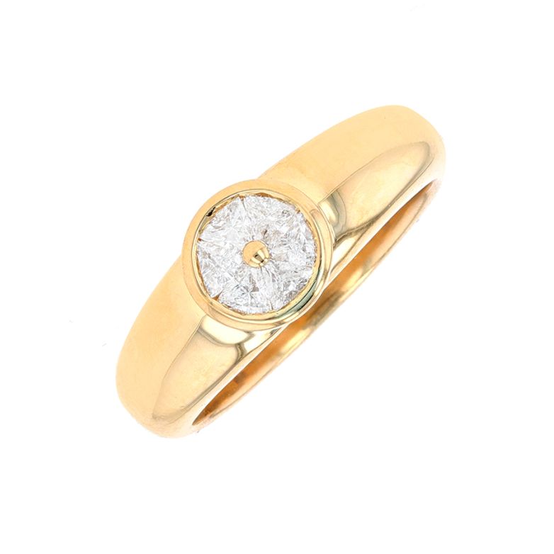 Bague diamants 0.30 carat or jaune 5.03g